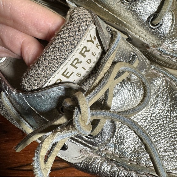 SPERRY Top-Sider Women's 8.5 Gold Metallic Angelfish Leather Boat Shoes - Picture 7 of 13